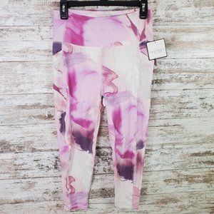 Laundry By Shelli Segal Pink Purple Watercolor Side Pocket Sport Legging